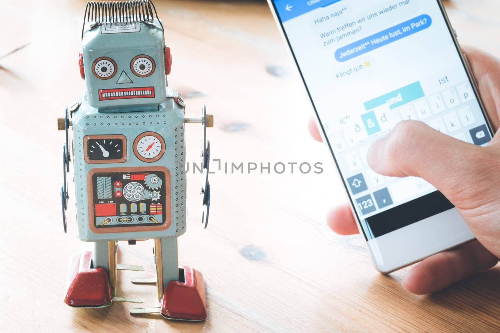 Symbol for chat bot, smartphone and messenger