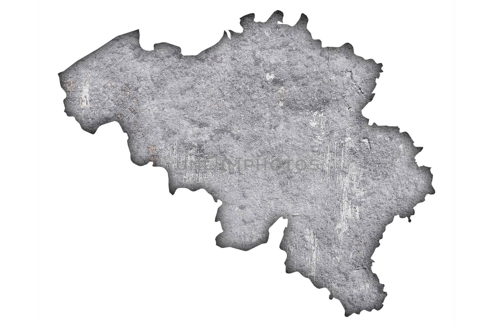 Map of Belgium on weathered concrete