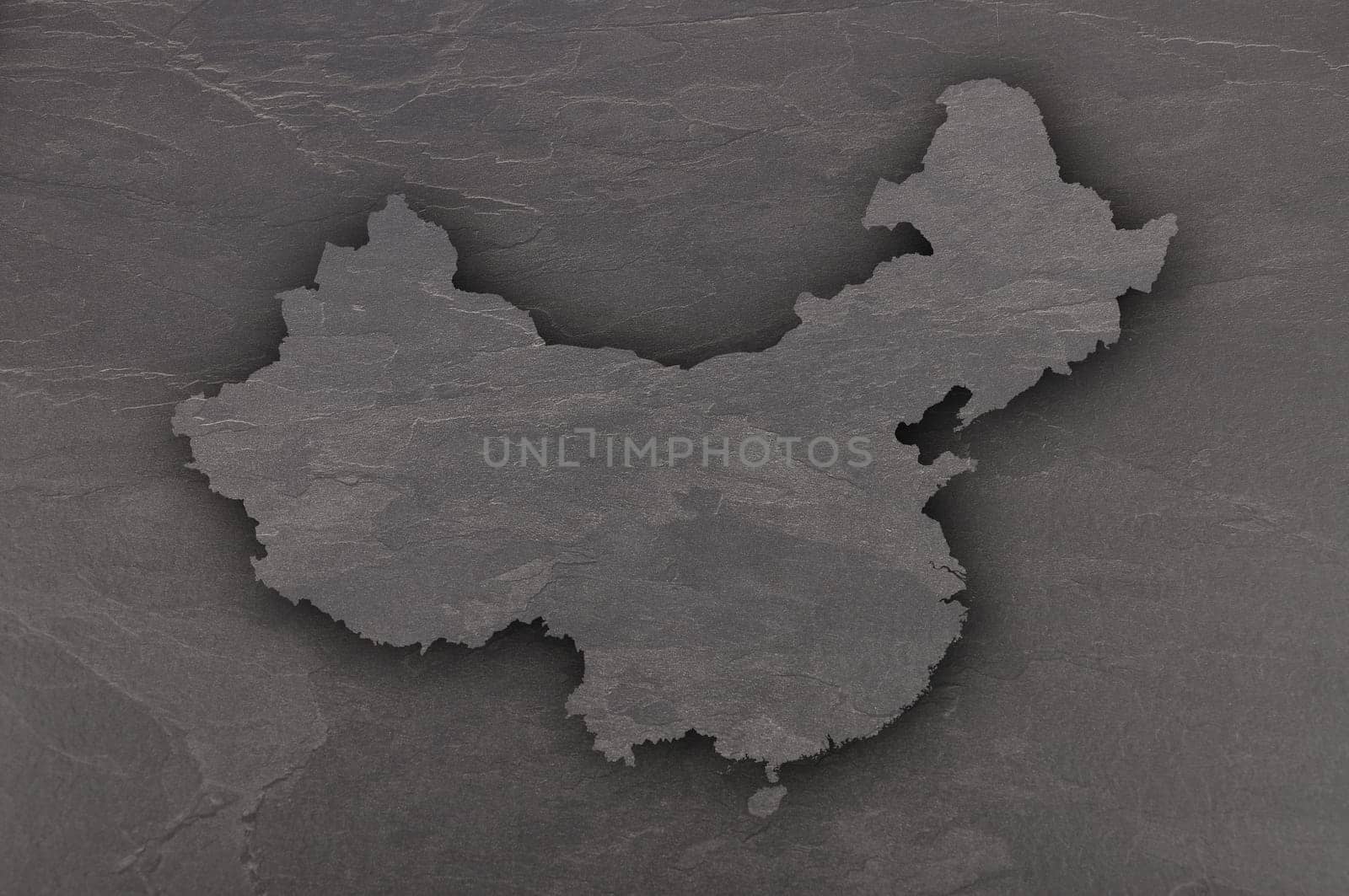 Map of China on dark slate