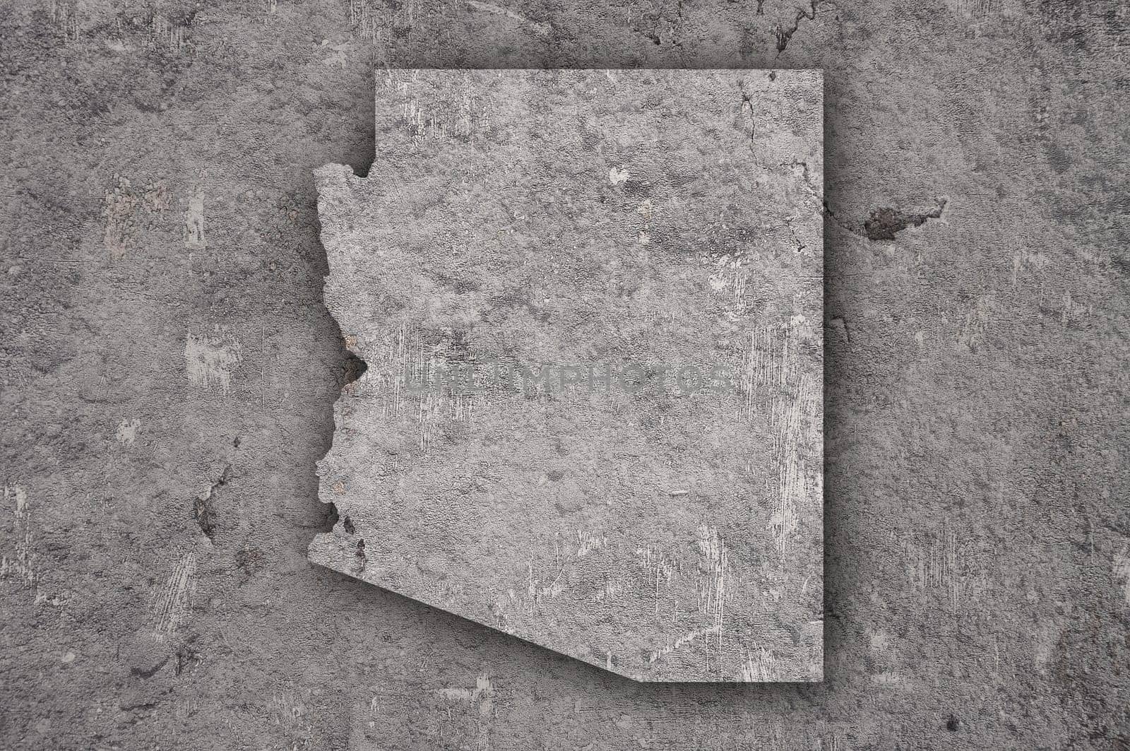 Map of Arizona on weathered concrete