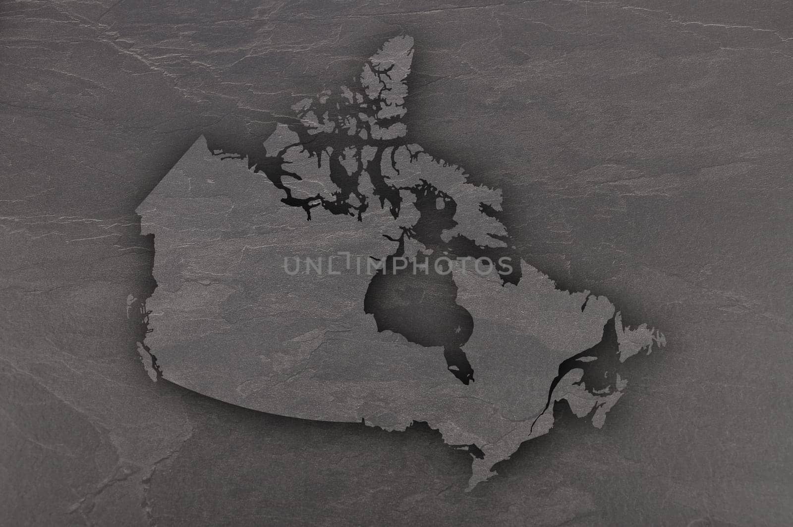 Map of Canada on dark slate
