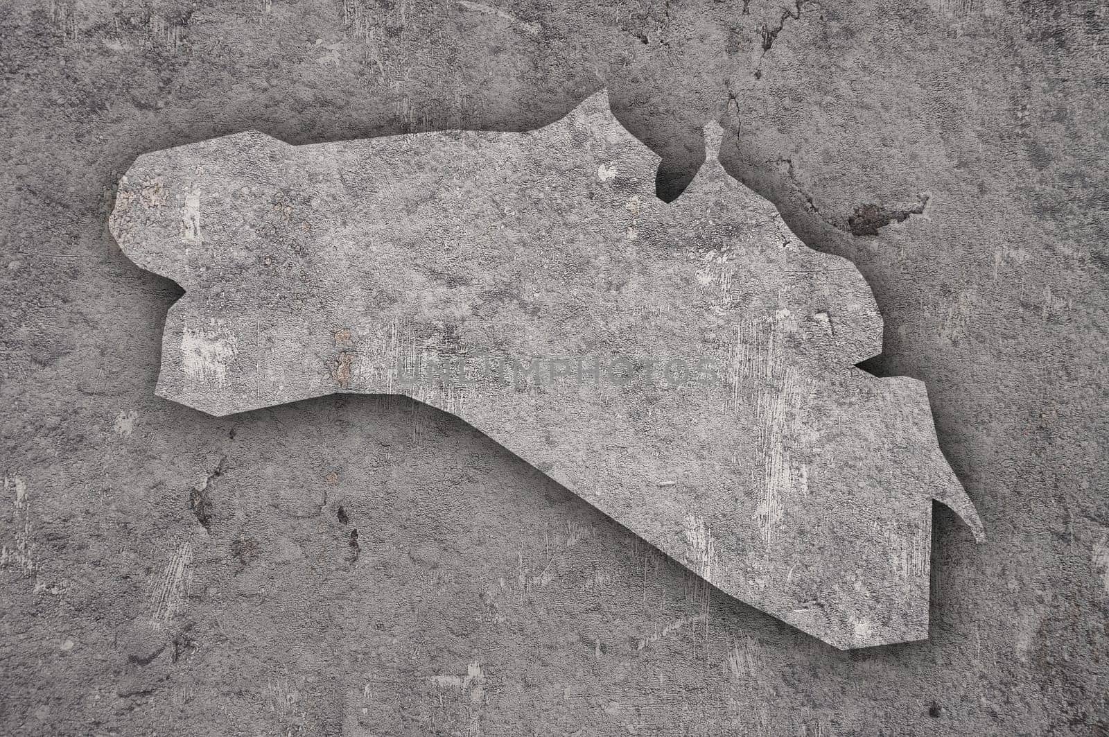 Map of Menorca on weathered concrete