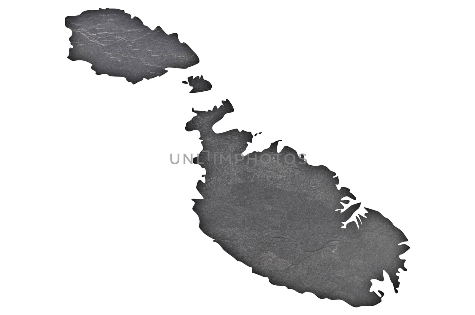 Map of Malta on dark slate
