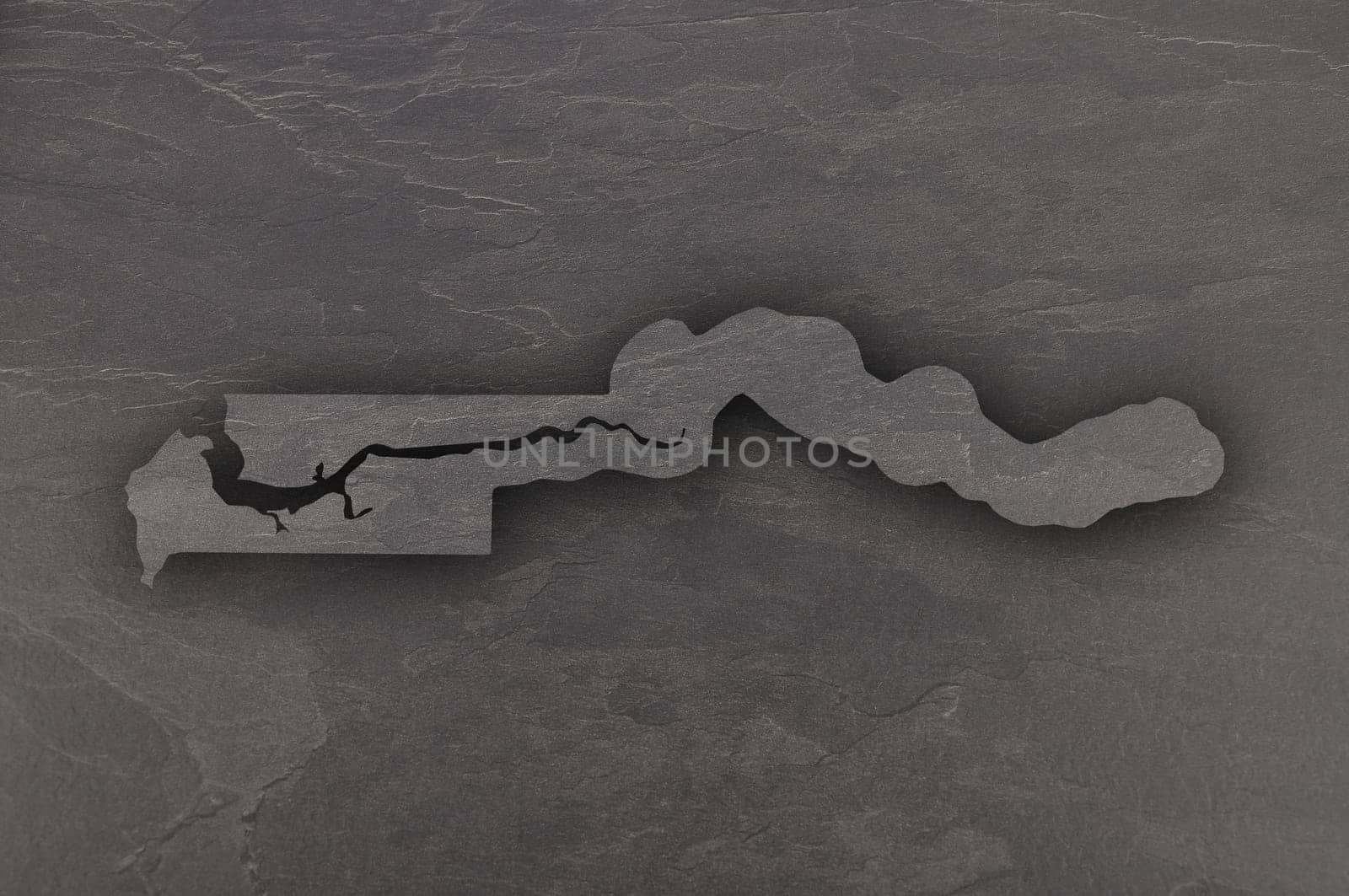 Map of The Gambia on dark slate