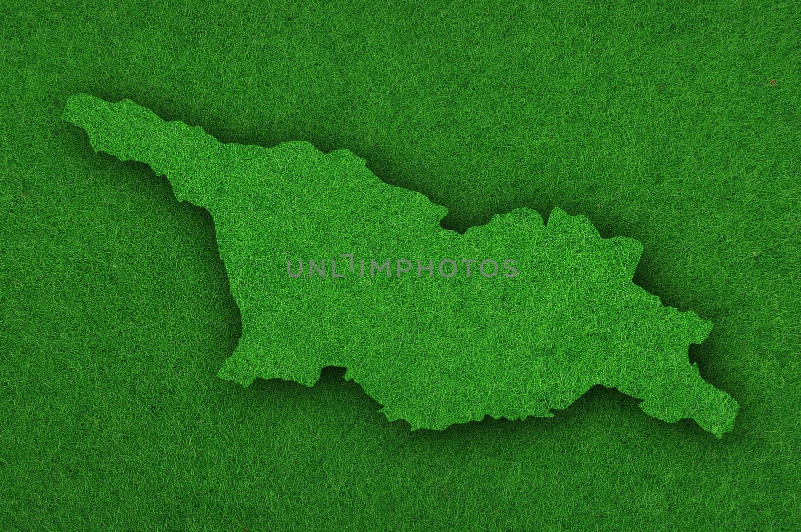 Map of Georgia on green felt