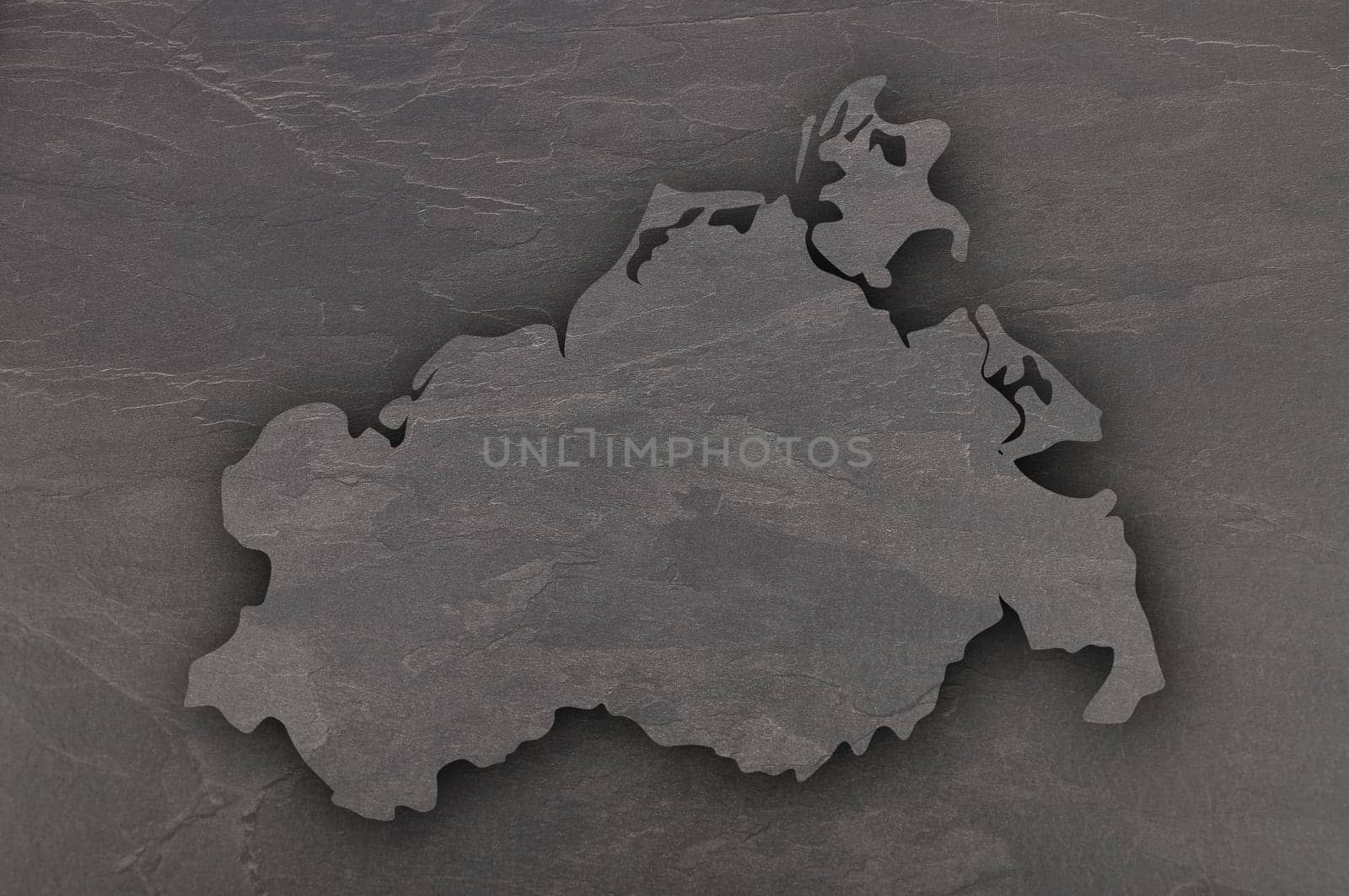 Map of Mecklenburg-Vorpommern on dark slate