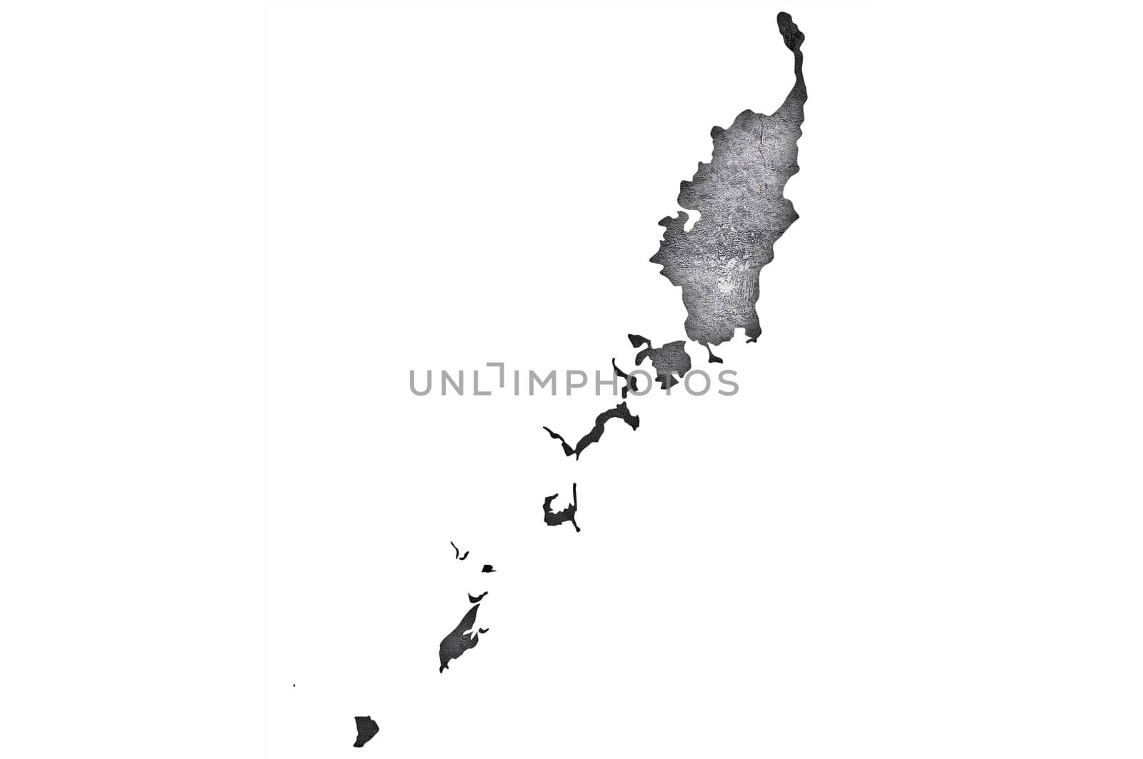 Map of Palau on weathered concrete
