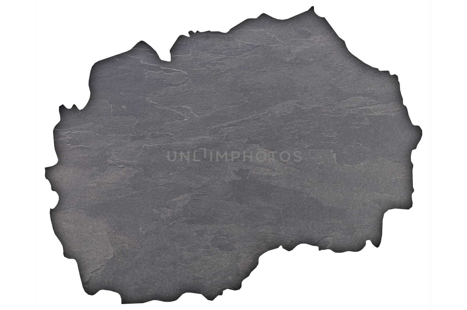 Map of North Macedonia on dark slate