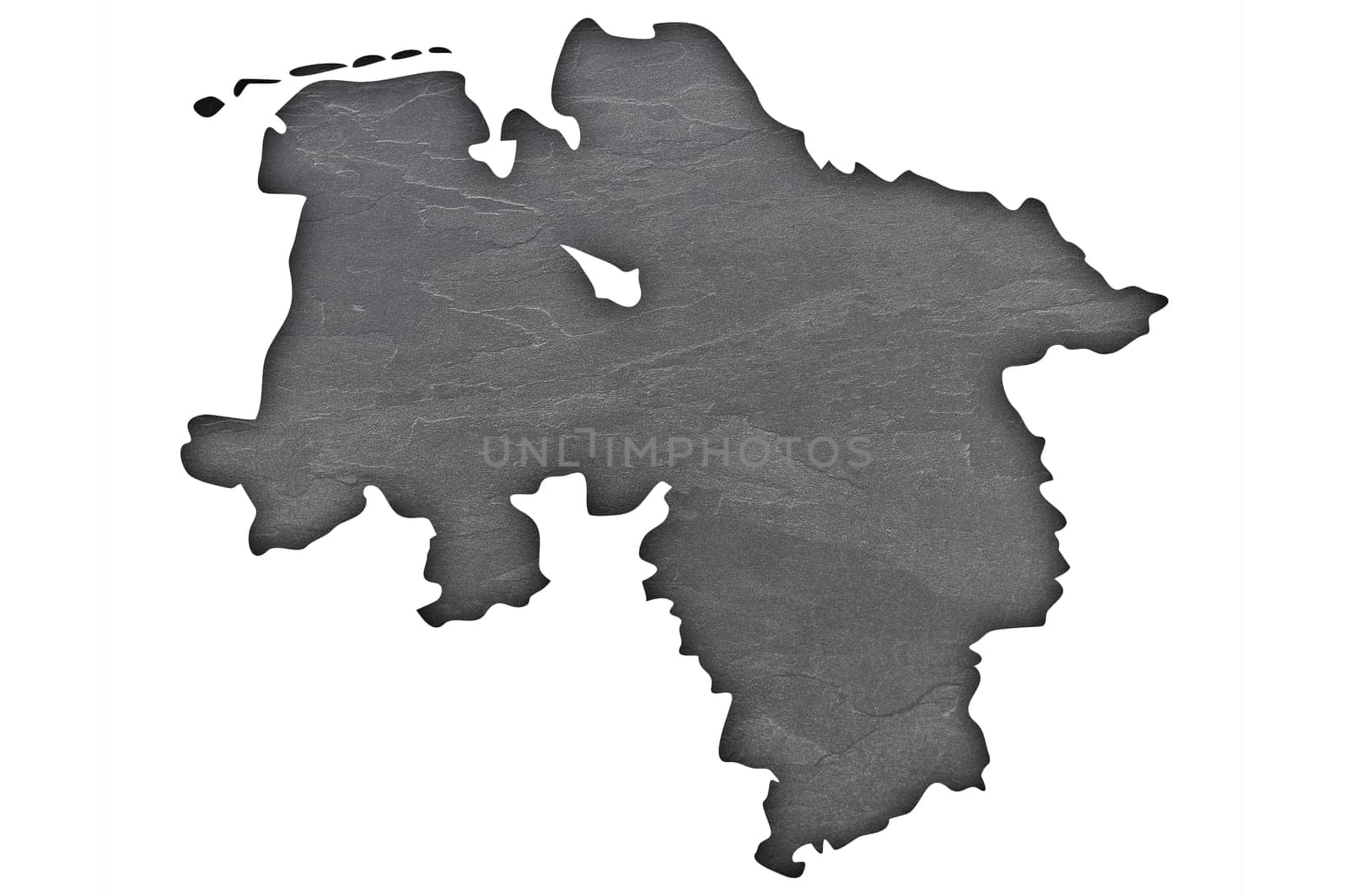 Map of Lower Saxony on dark slate
