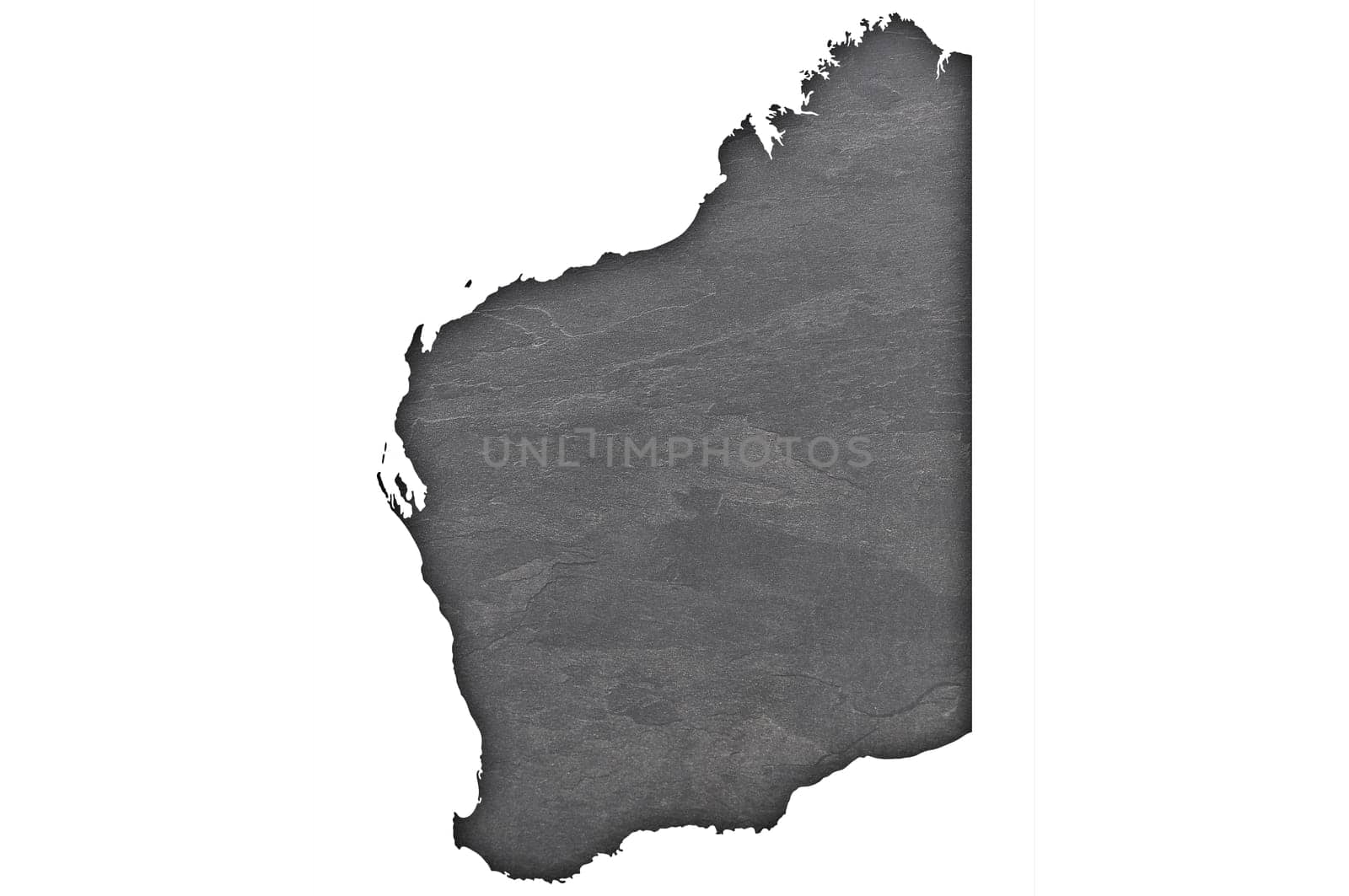 Map of Western Australia on dark slate