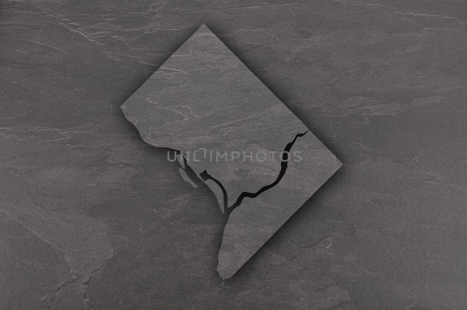 Map of Washington DC on dark slate
