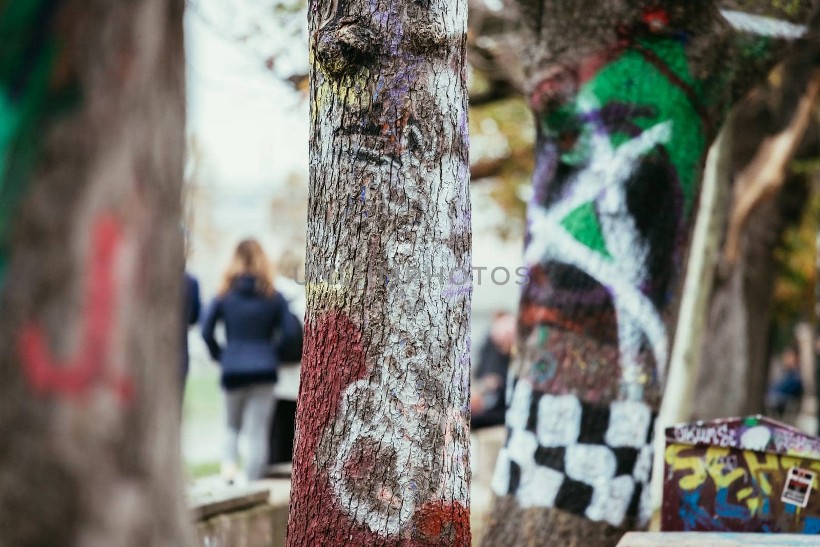 Close up picture of urban city graffity