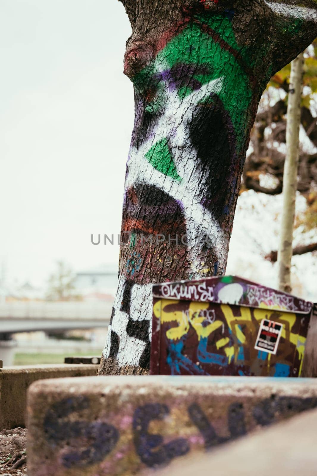 Close up picture of urban city graffity