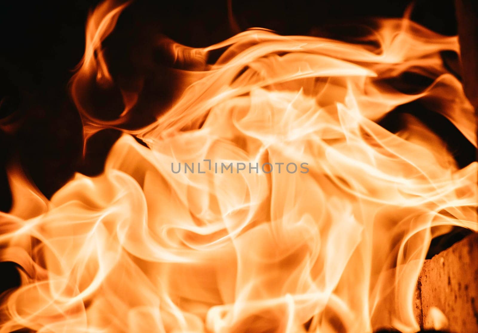 Blaze fire flame background and textured, orange and black
