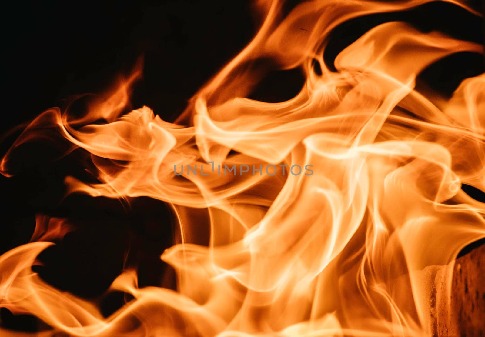 Blaze fire flame background and textured, orange and black