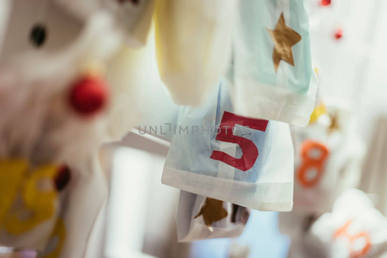 Christmas decoration: Close up of red Christmas baubles
