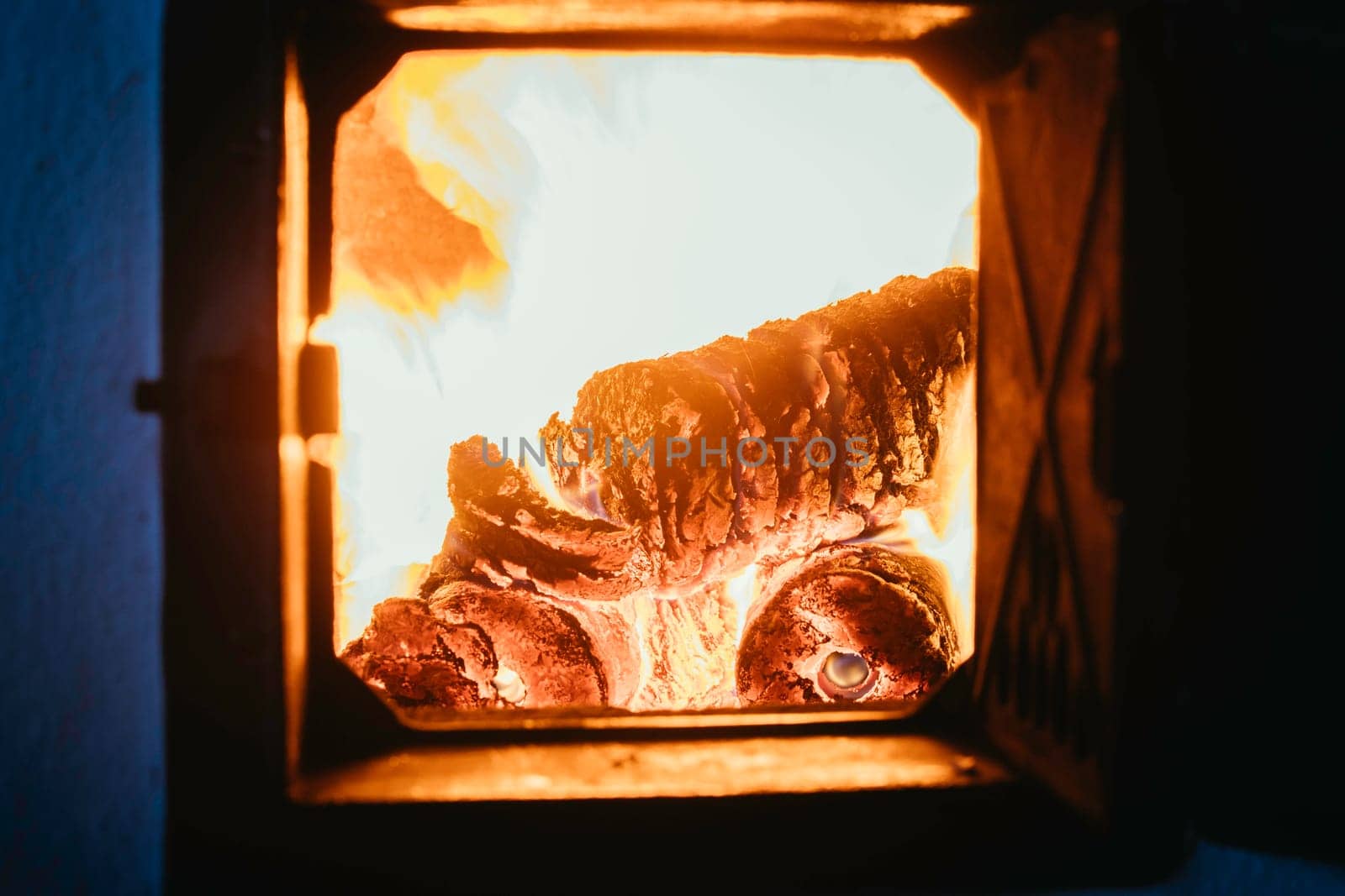 Blaze fire flame in oven, orange and black