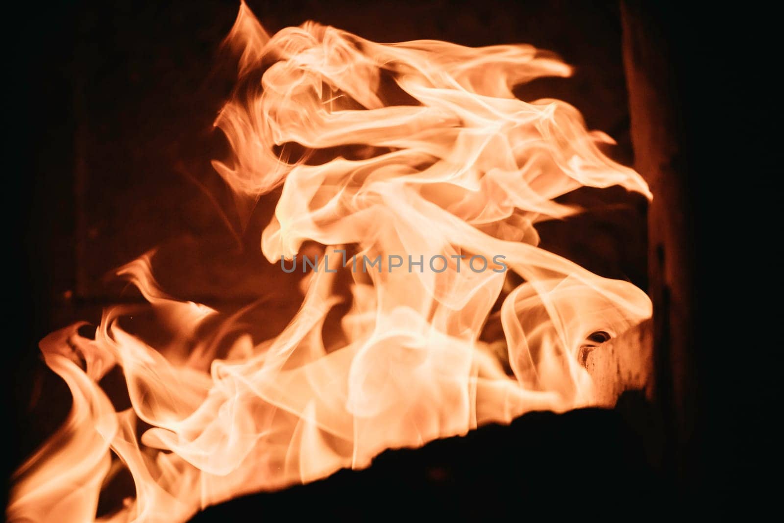 Blaze fire flame background and textured, orange and black