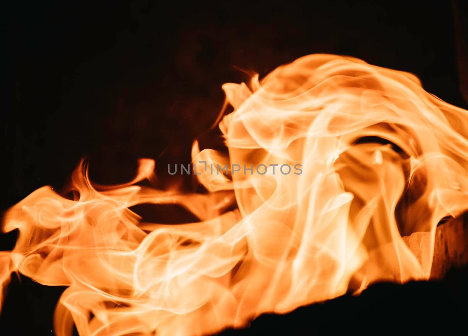 Blaze fire flame background and textured, orange and black