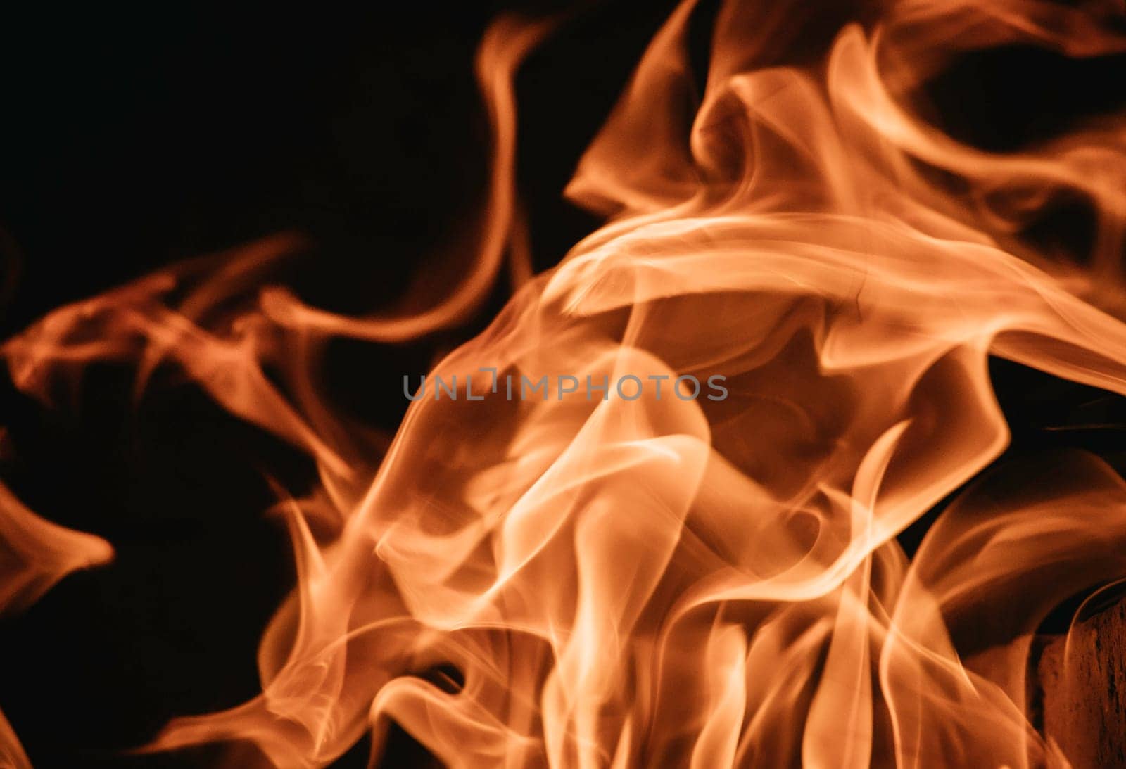 Blaze fire flame background and textured, orange and black