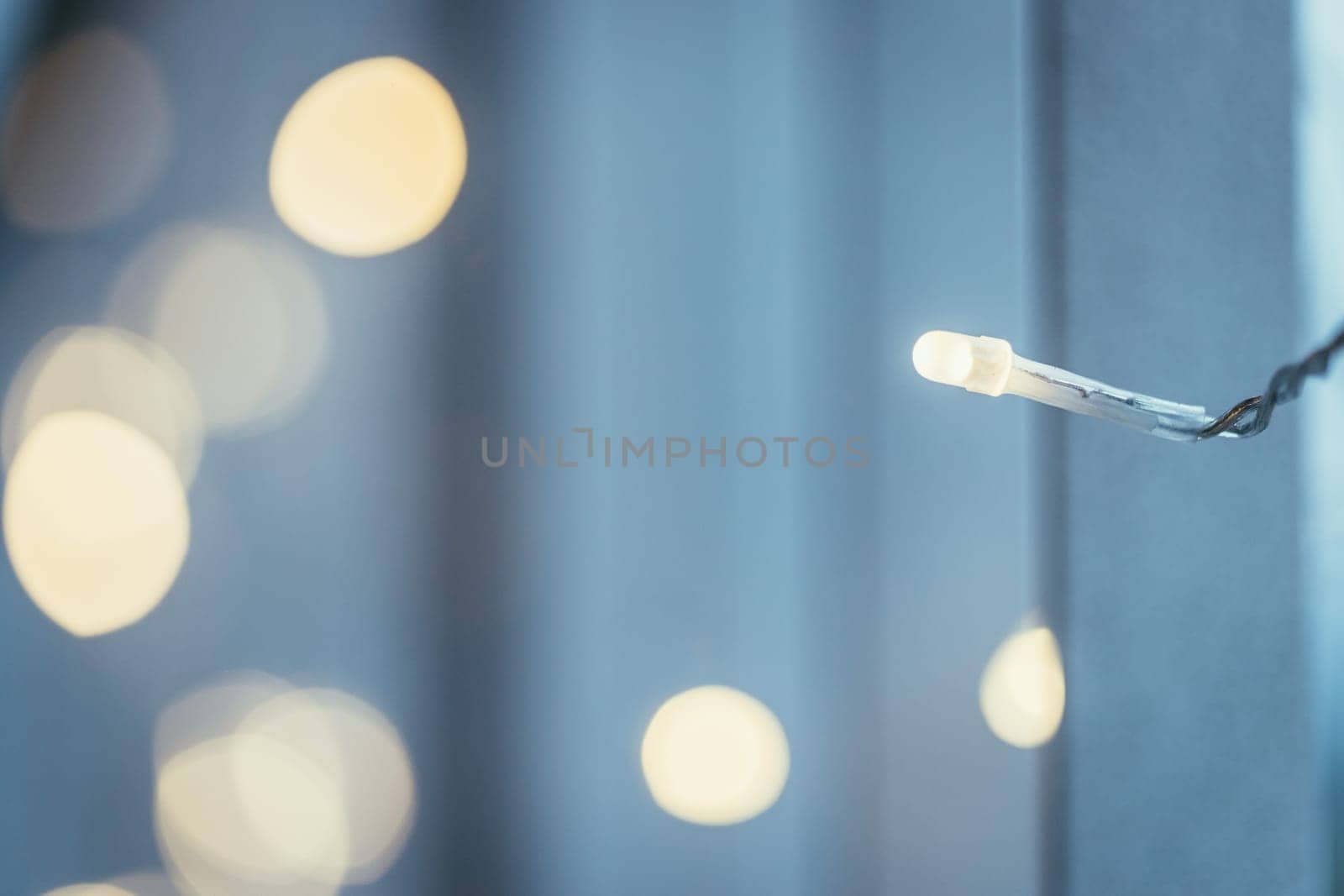 Closeup picture of christmas lightning and decoration, shiny background