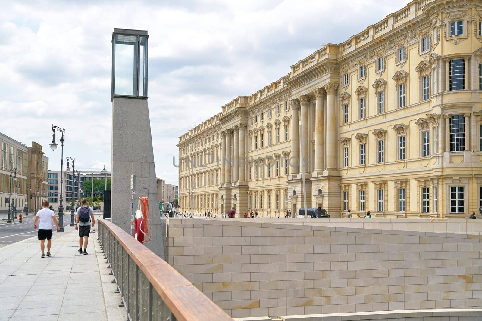 Newly built Humboldt Forum in Berlin, based on a historical model, as seen from the Rathausbrücke (City Hall Bridge)