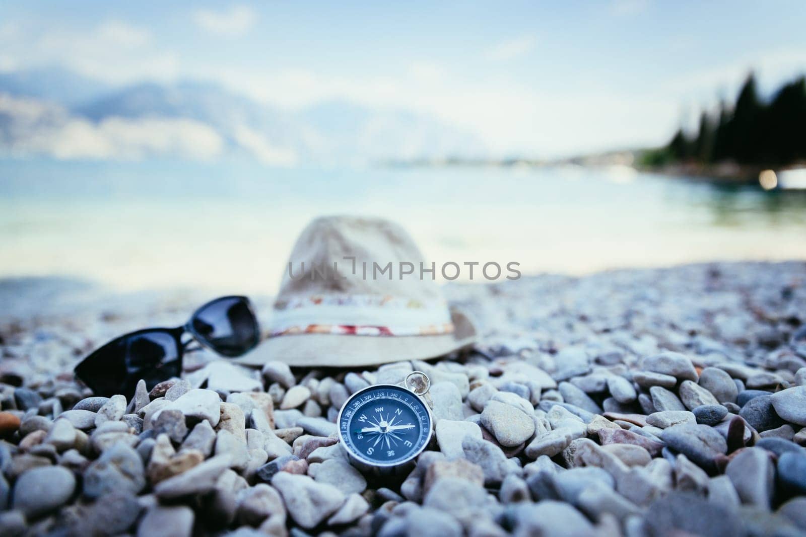 Summer holiday vacation accessories on beach, Italy
