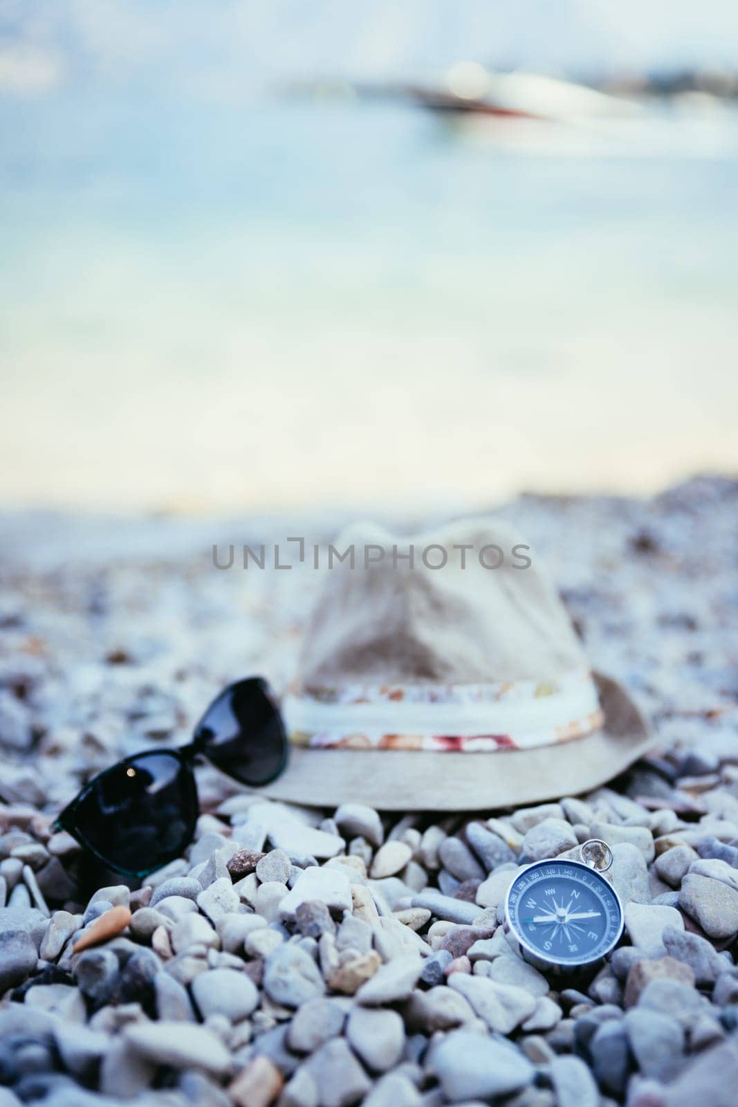 Summer holiday vacation accessories on beach, Italy