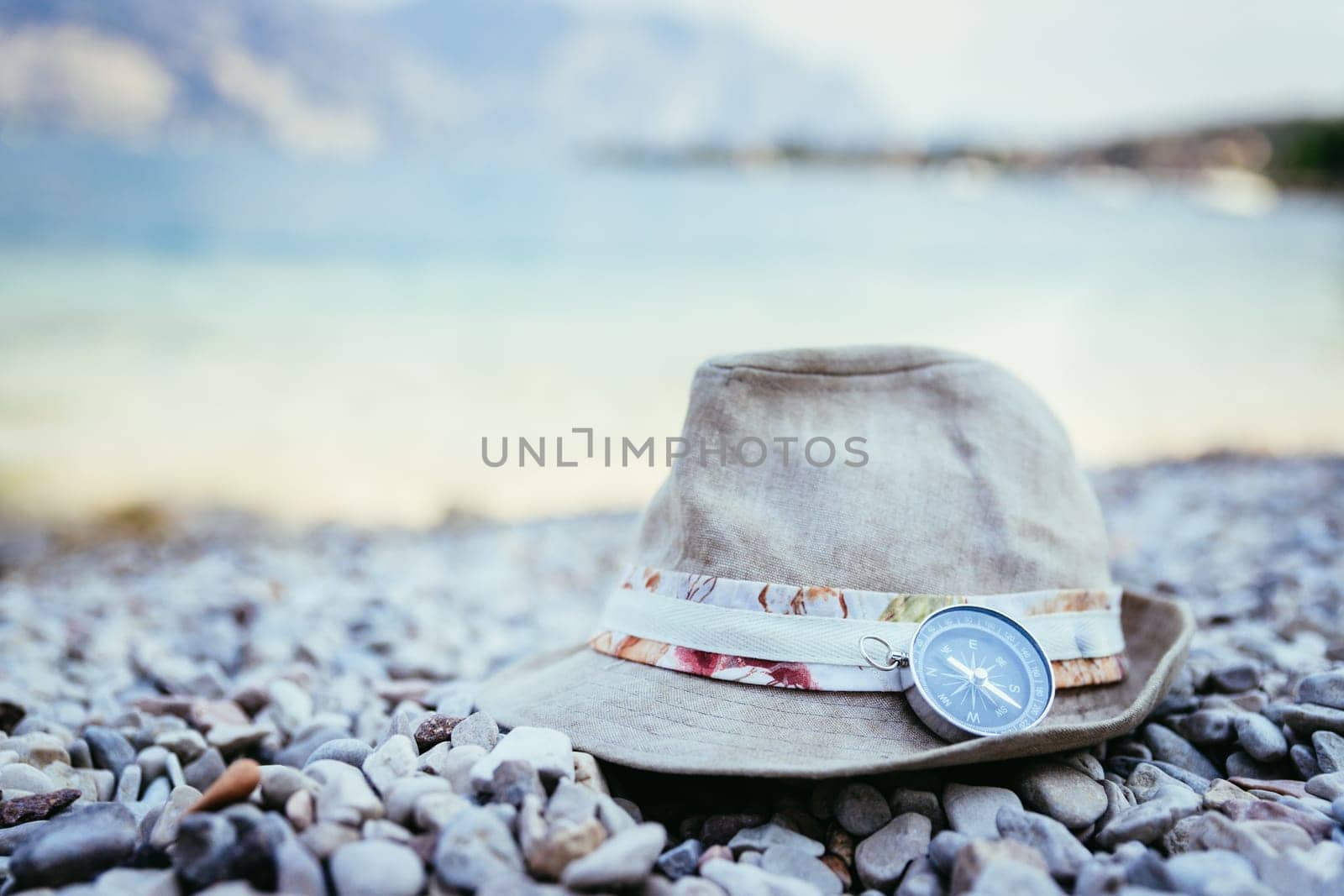 Summer holiday vacation accessories on beach, Italy