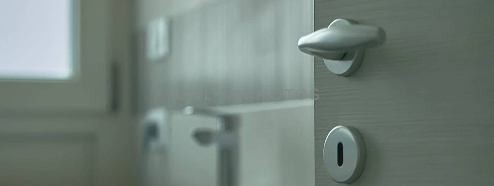 Modern bathroom detail, banner image with copy space