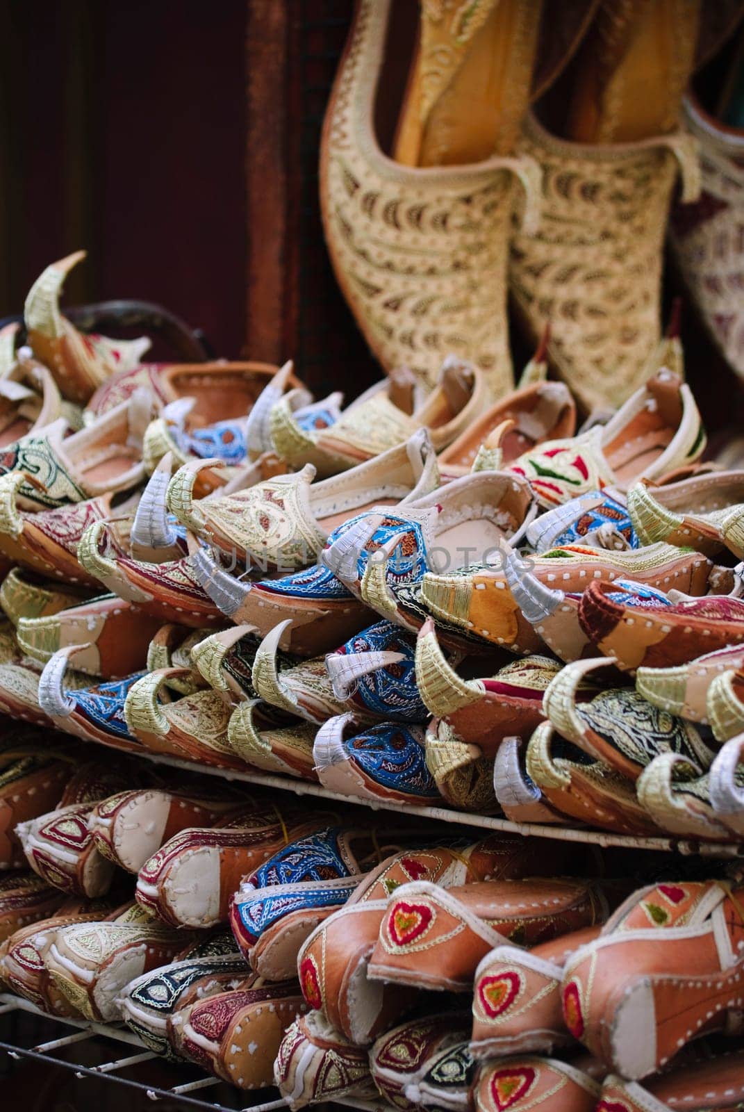 arabic shoes selling at old souk in dubai