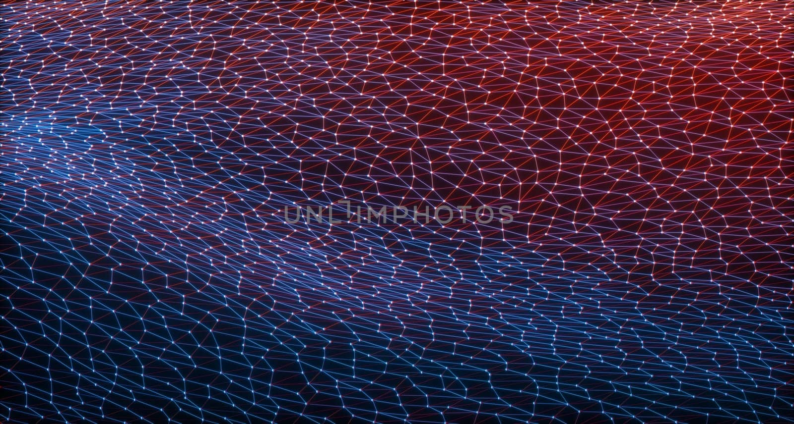 Abstract background. Colorful mesh interconnected lines. Cloud computing concept. 3D illustration.
