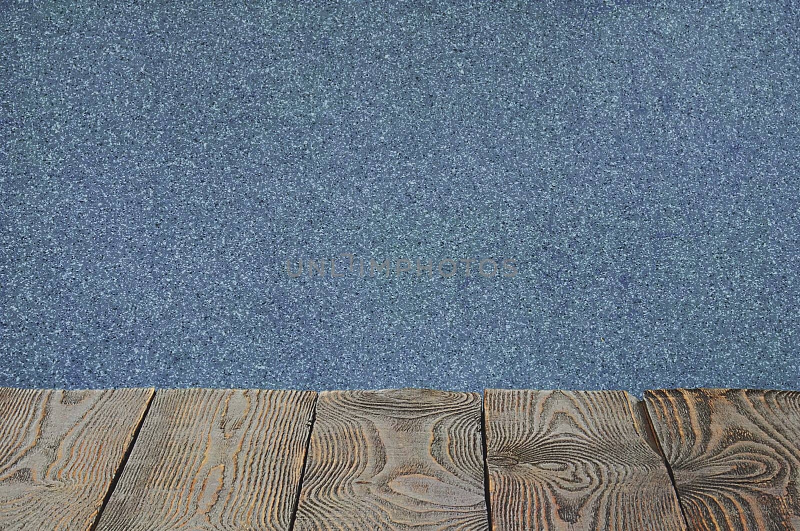 The background is blank wooden boards and a textured plastered wall with lighting and vignetting. For product demonstrations, free space, layout, mockup, perspective board, background board.