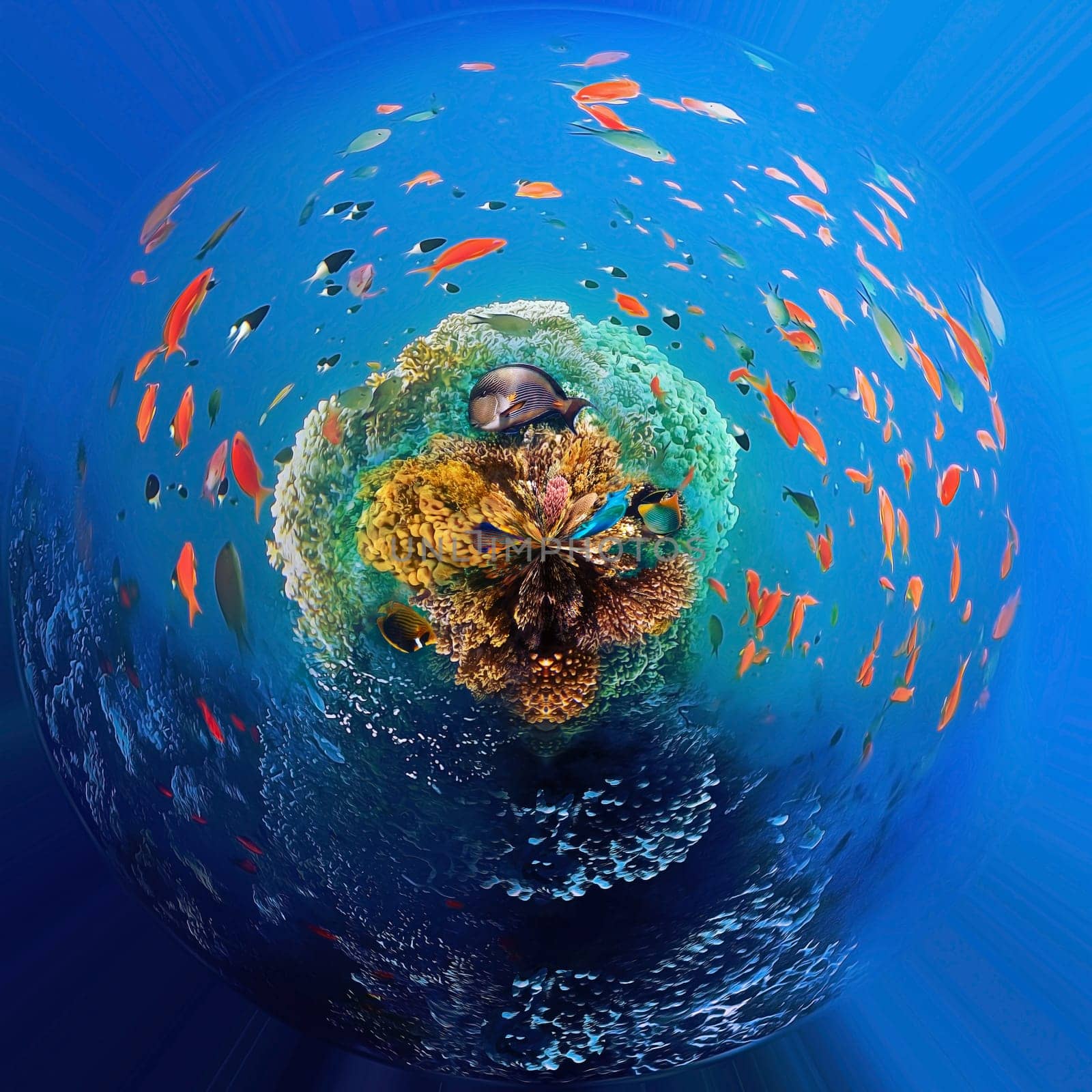 Underwater world. Coral reef and fishes in Red sea at Egypt