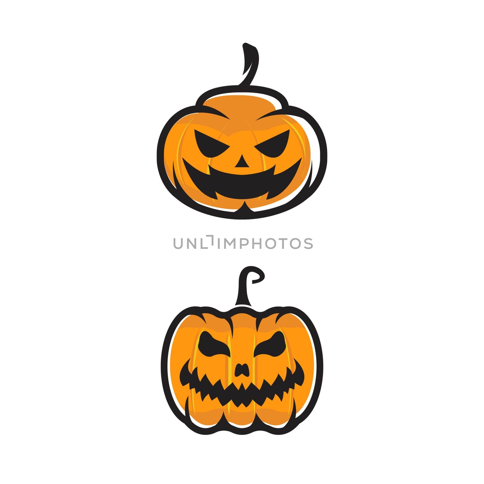 Pumpkin with smile for your design for the holiday Halloween. Vector illustration