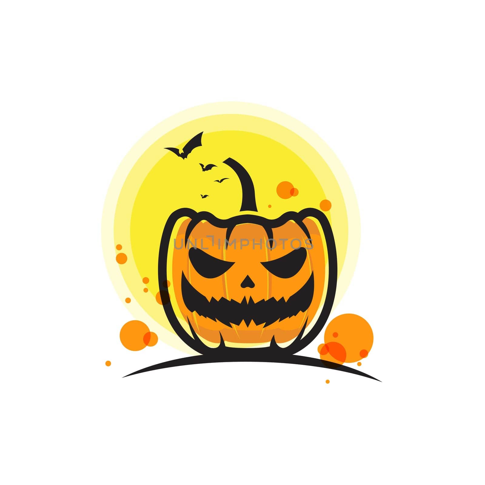 Pumpkin with smile for your design for the holiday Halloween. Vector illustration