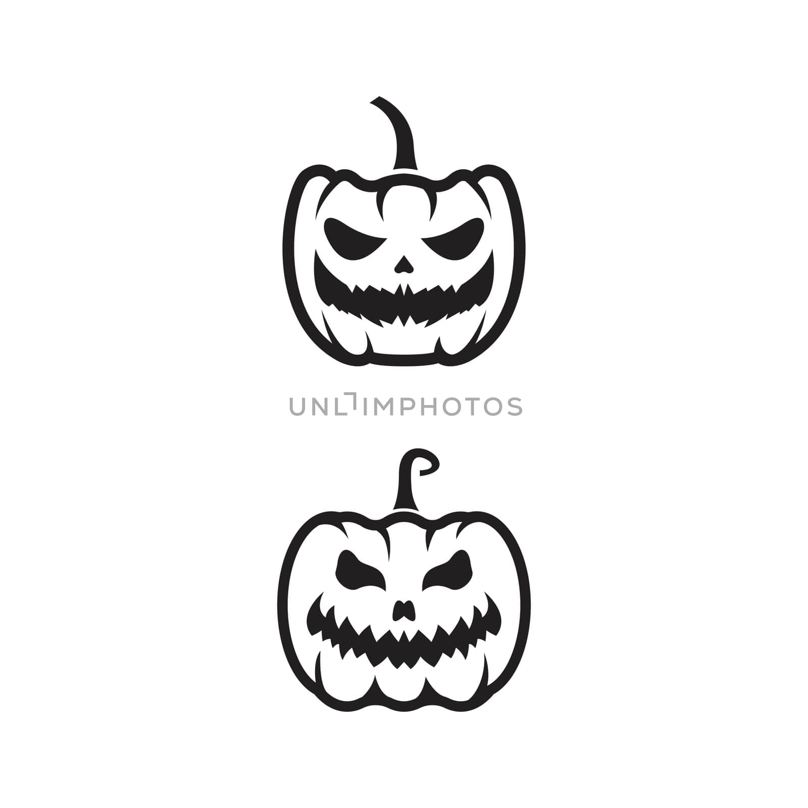 Pumpkin with smile for your design for the holiday Halloween. Vector illustration