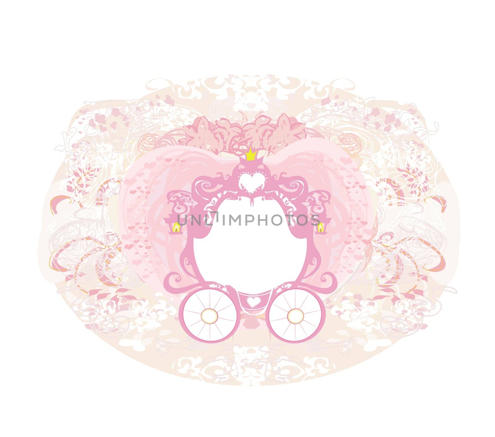 vintage decorative pink carriage card
