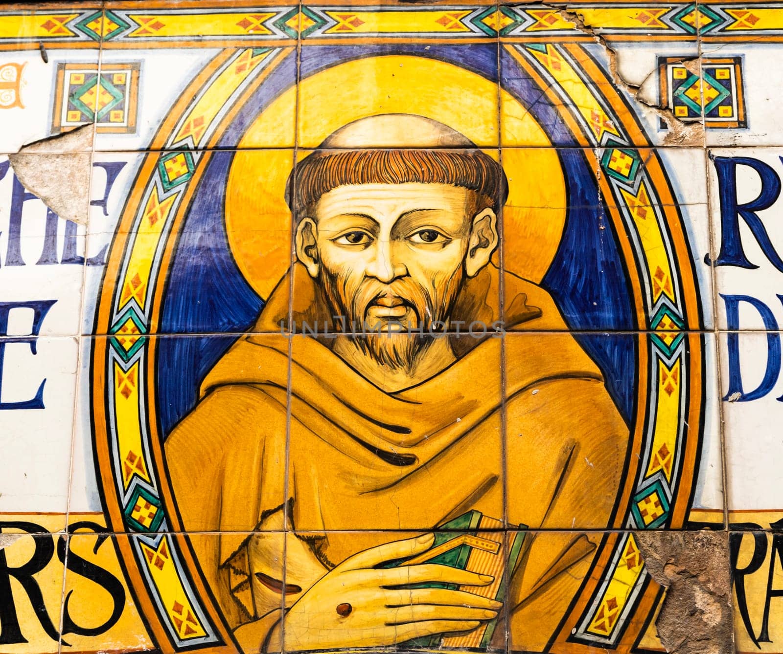 Image of St. Francis in Assisi village in Umbria region, Italy. The town is famous for the most important Italian St. Francis Basilica (Basilica di San Francesco)