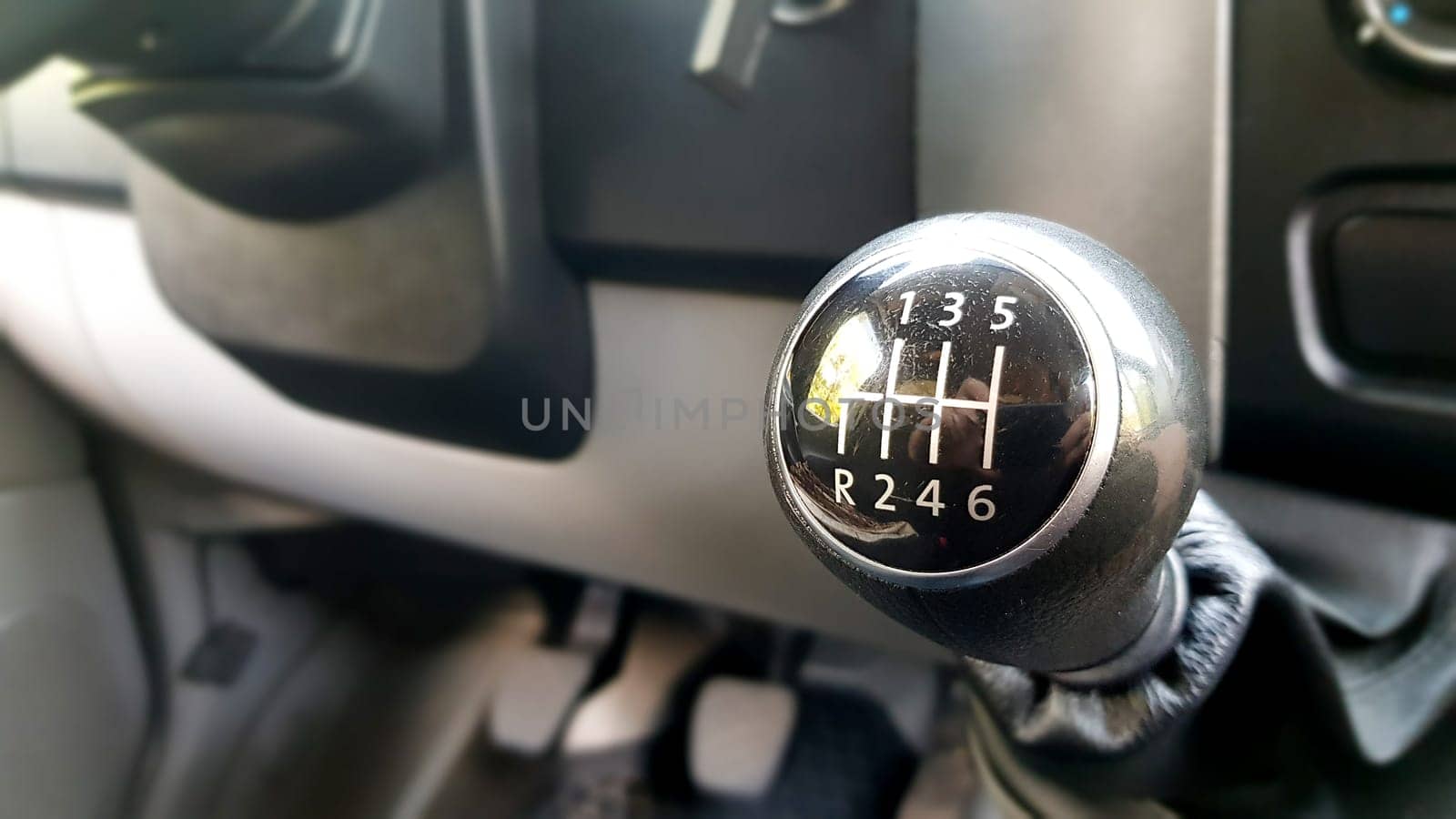 manual gearbox in the car macro black.