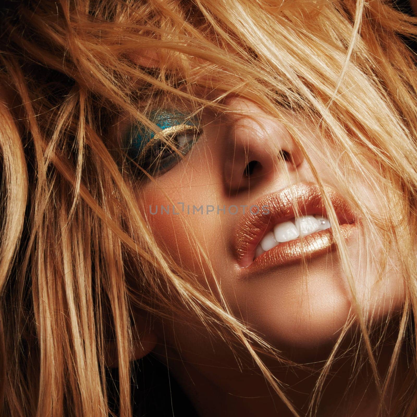 Beauty closeup portrait of young sexy woman, beauty and makeup concept