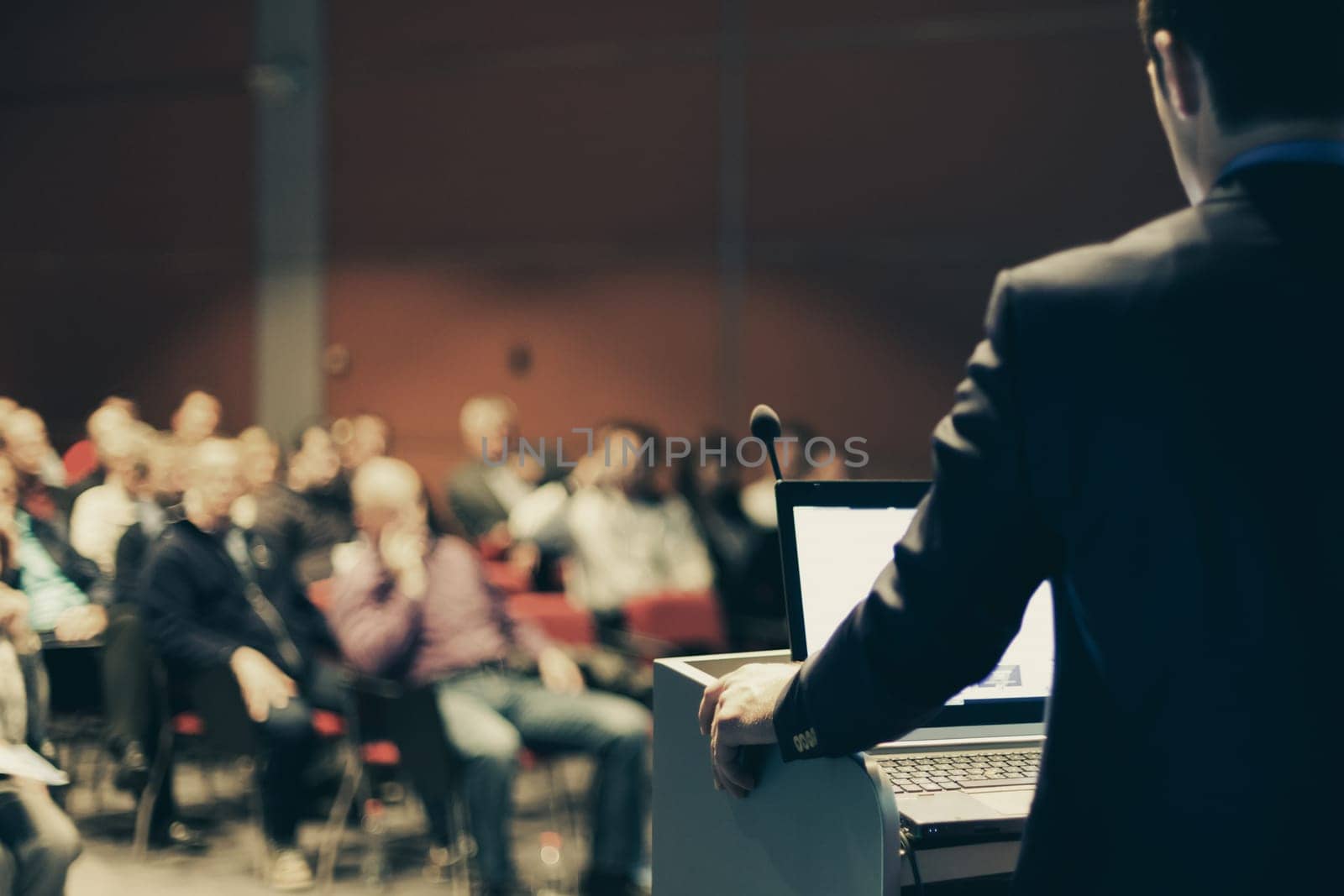 Speaker at Business Conference and Presentation. Audience at the conference hall.
