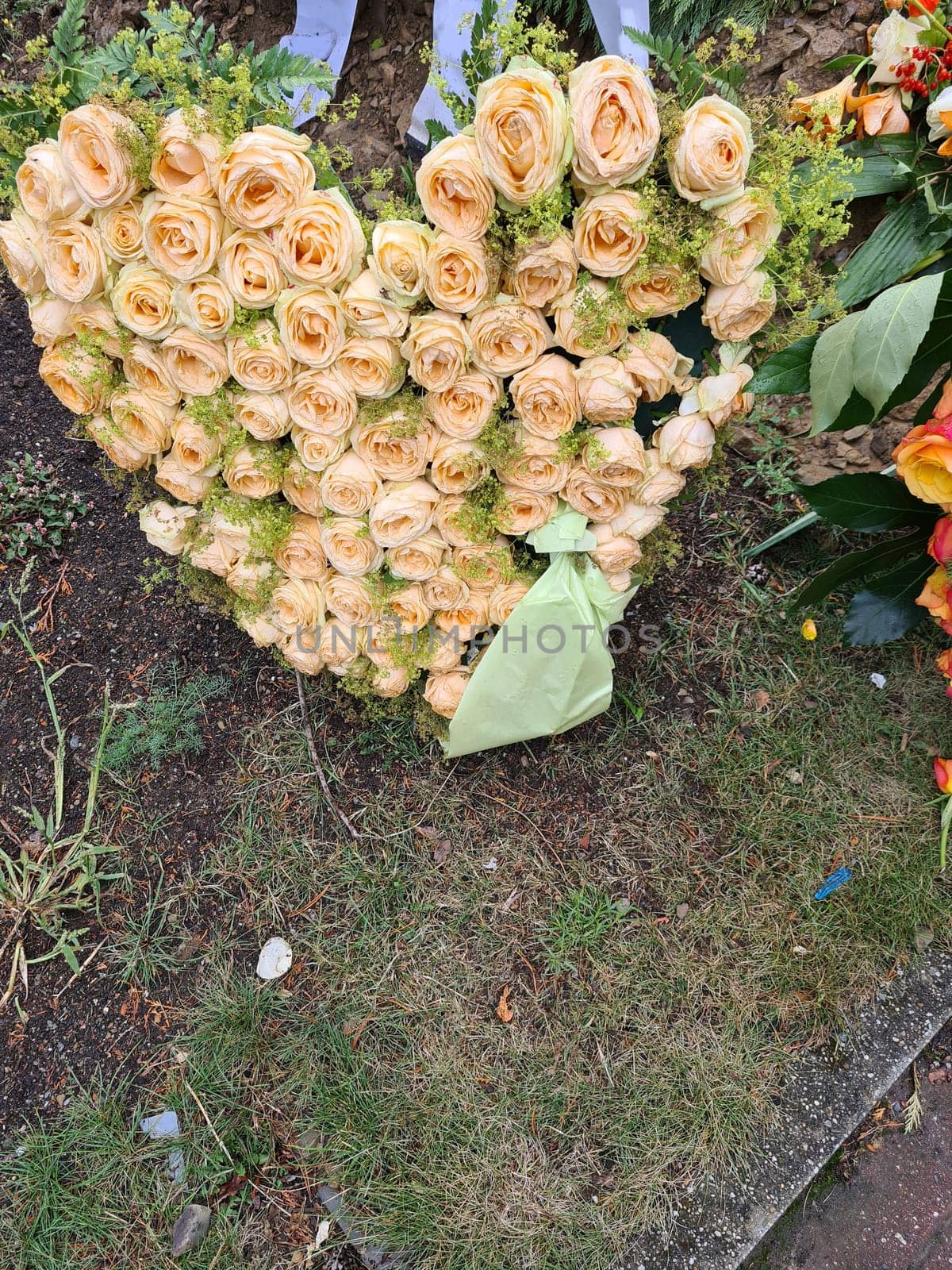 Heart shaped flower arrangement for funeral, Valentine's Day or wedding