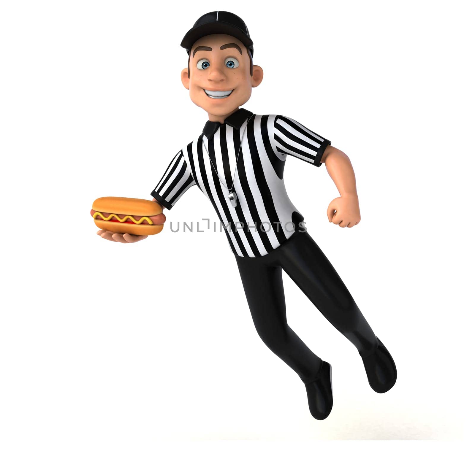 Fun 3D Illustration of an american Referee
