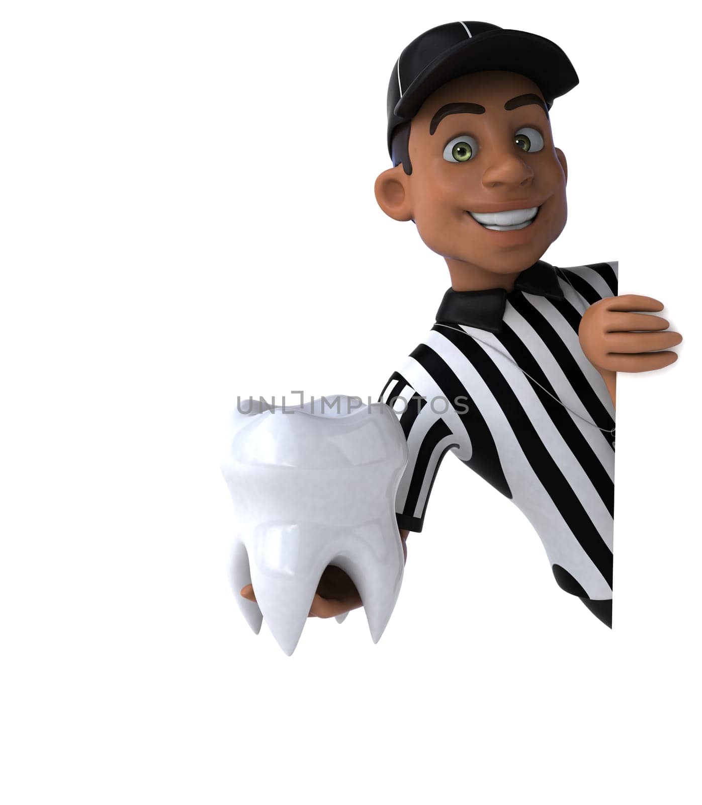 Fun 3D Illustration of an american Referee
