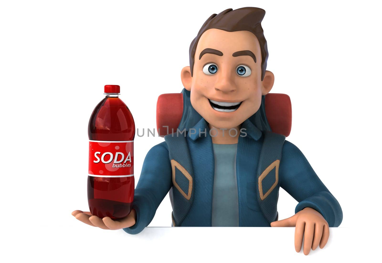Fun illustration of a 3D cartoon backpacker