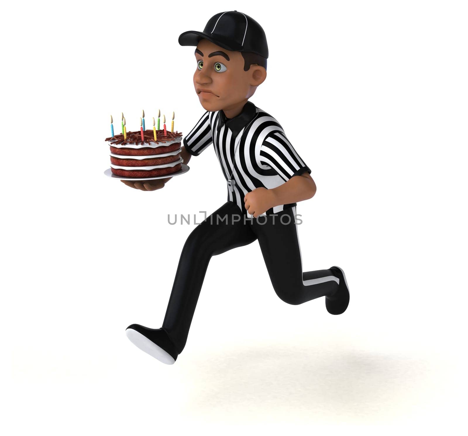 Fun 3D Illustration of an american Referee