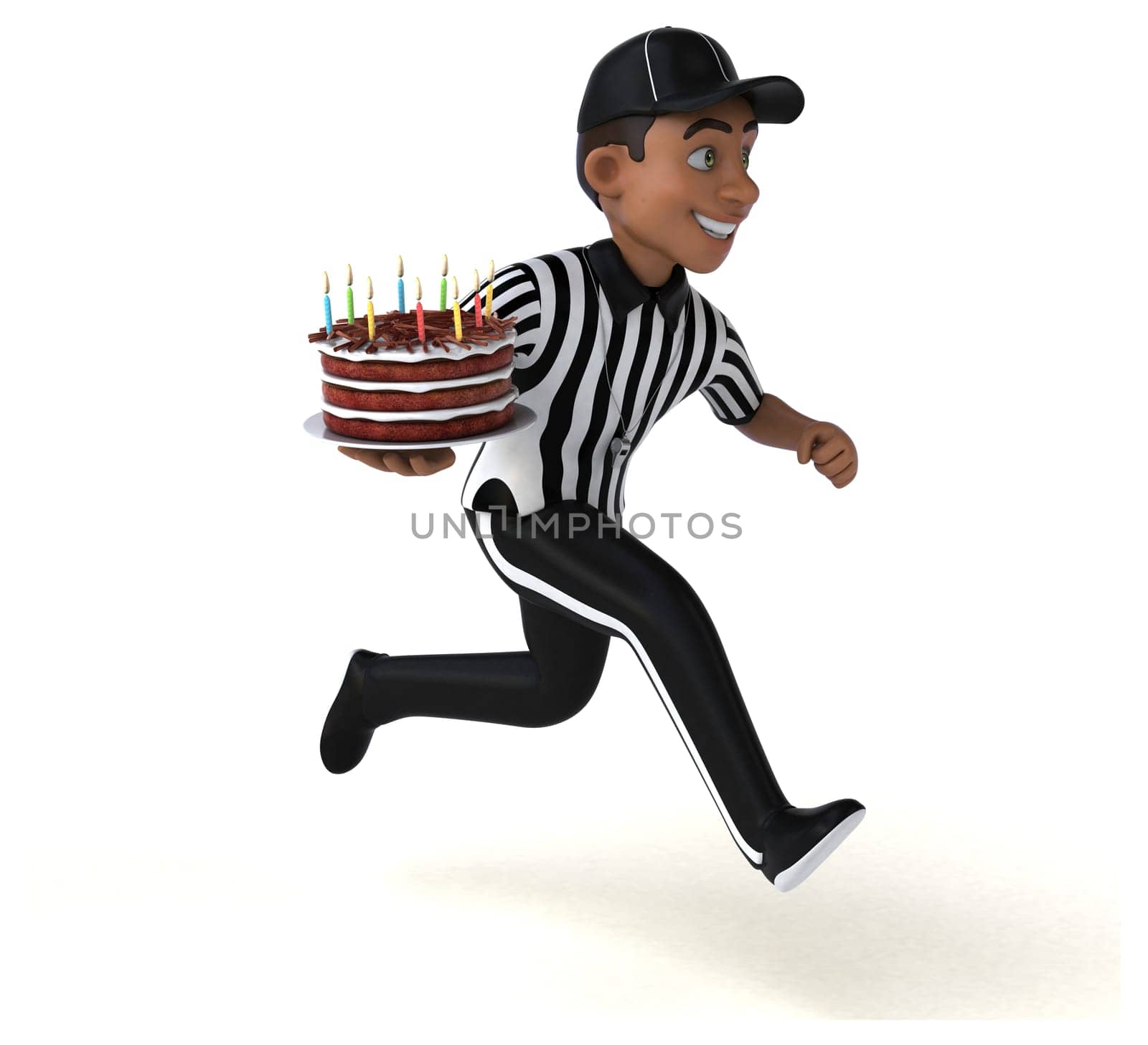Fun 3D Illustration of an american Referee