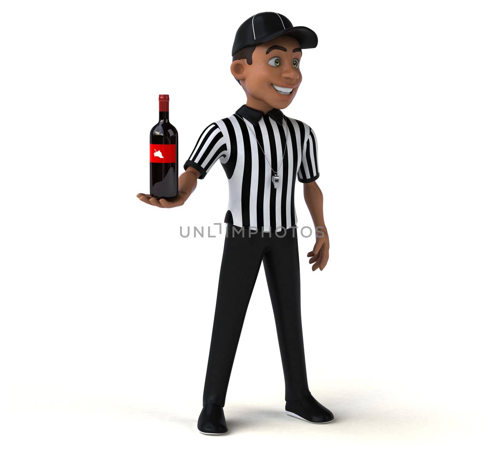 Fun 3D Illustration of an american Referee
