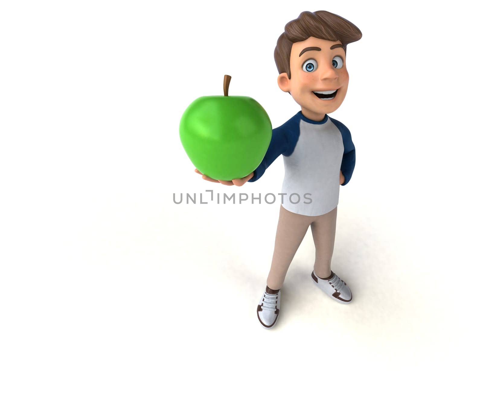 3D cartoon character fun teenager